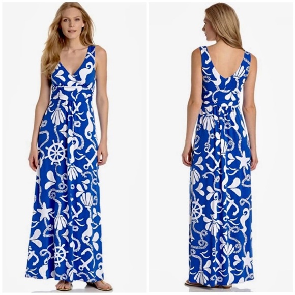 Lilly Pulitzer Dresses & Skirts - Lilly Pulitzer XL Sloan maxi dress stretch long nautical